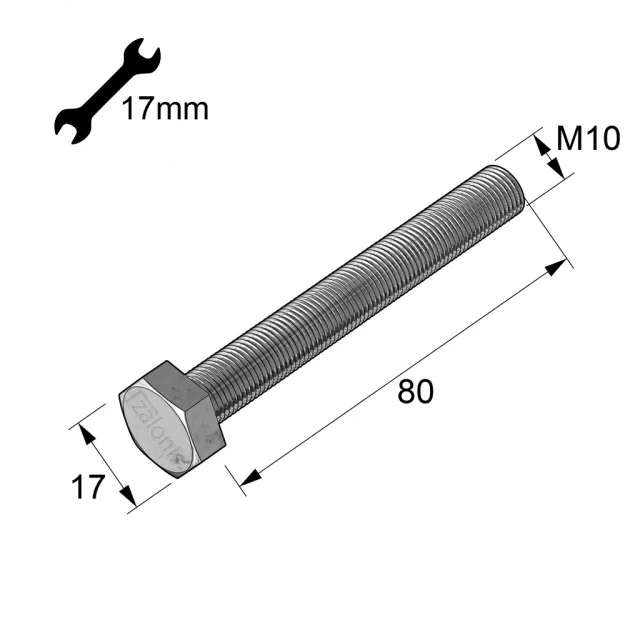ΕΞΑΓΩΝΗ ΧΑΛΥΒΔΙΝΗ ΒΙΔΑ M10x80